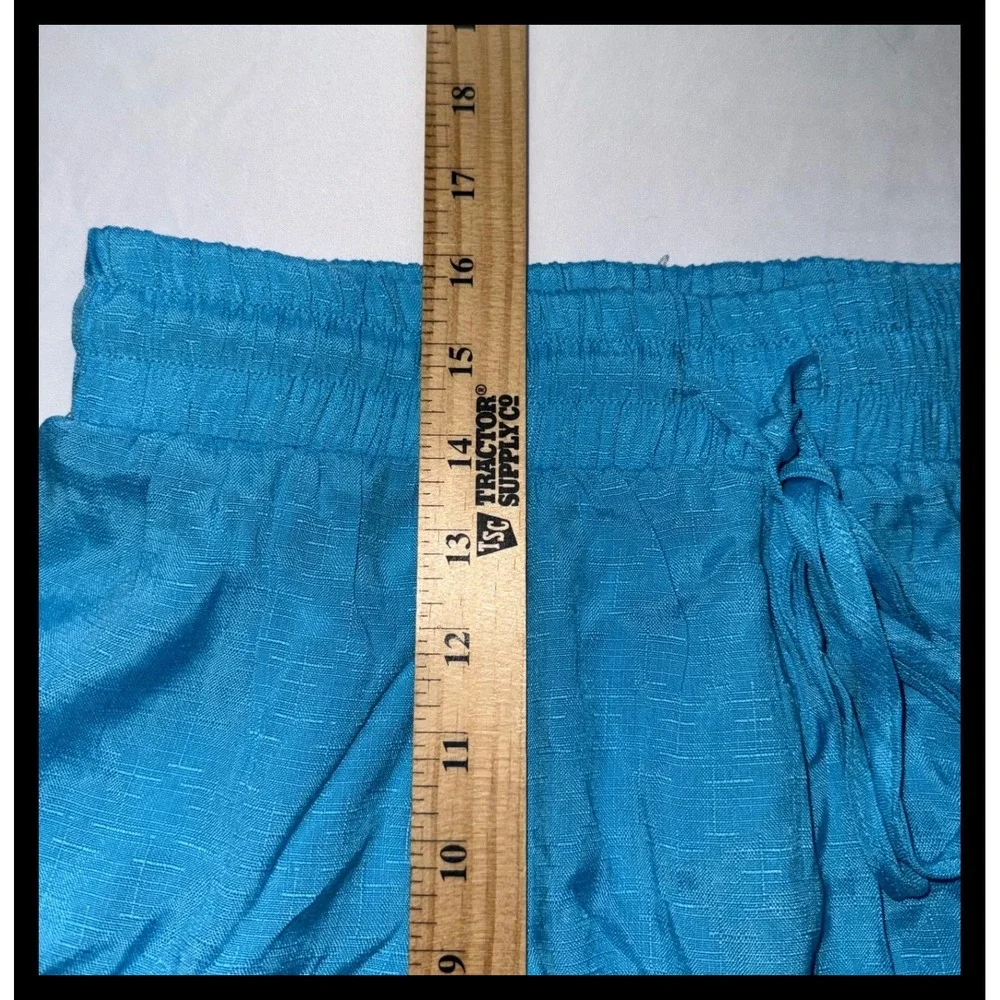 Glam Skort Shorts Womens‎ Large Blue Elastic Waist Drawstring Ruffle Mini Summer
